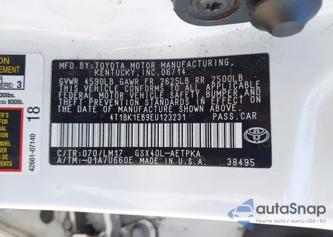 2014 Toyota Avalon Limited z USA, uszkodzony, nr VIN 4T1BK1EB9EU123231